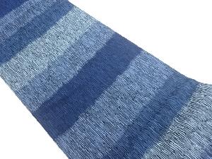 荒塚一三製　横段に変わり縞模様織出し全通袋帯